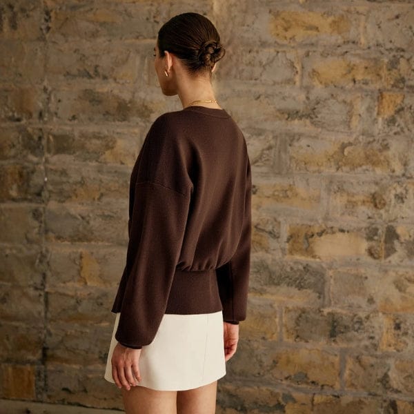 Velira Zip Knits & Quarter Zips Rivjeros skulptūrinis mygtukų megztinis kardiganas